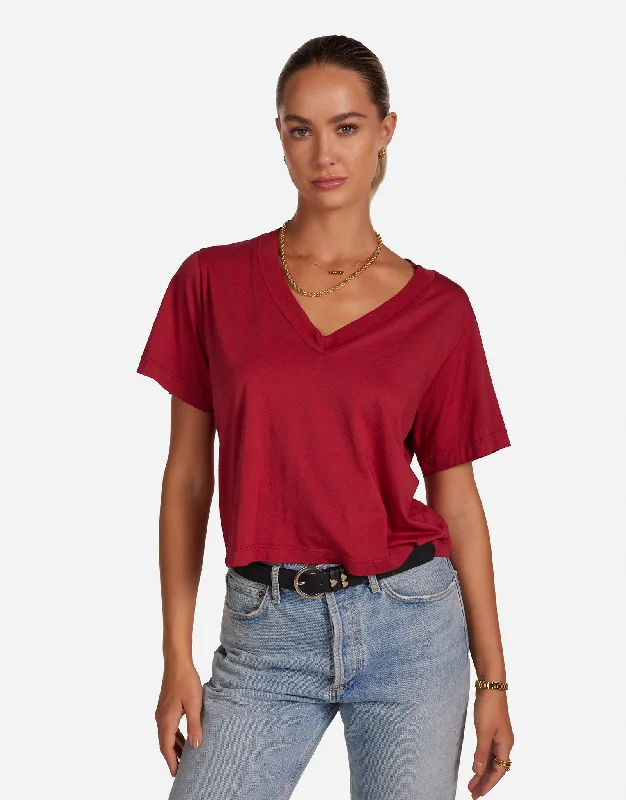 Women's Blouse with U-Shaped CollarBayaz Maroon