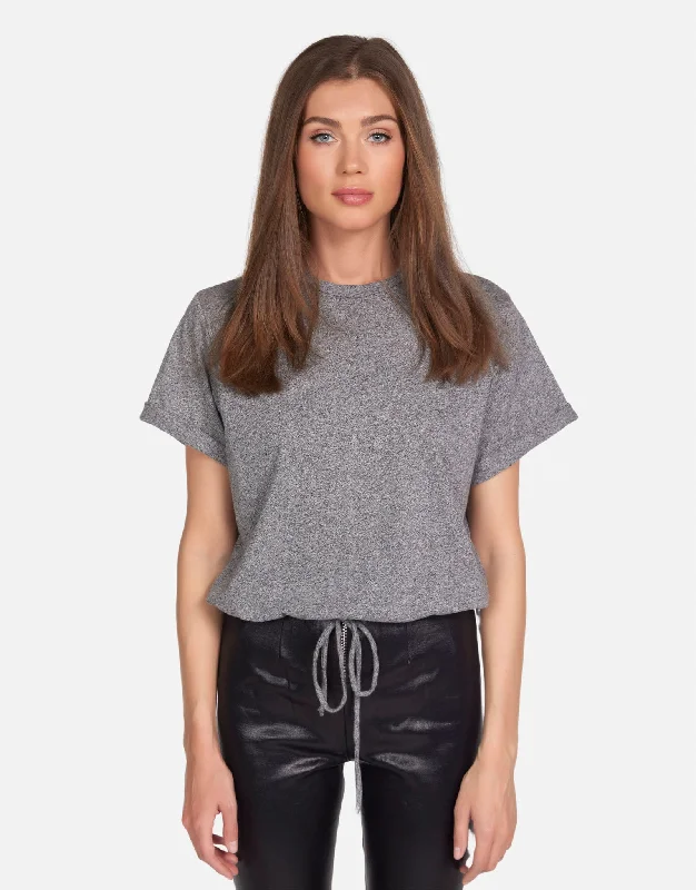 Women's Blouse with Collarless DesignFredrico Heather Grey