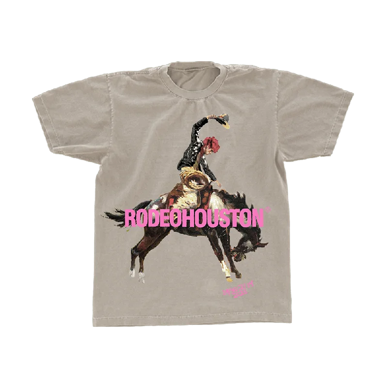 Women's Blouse with Shirt CollarCOWBOY RODEOHOUSTON TEE