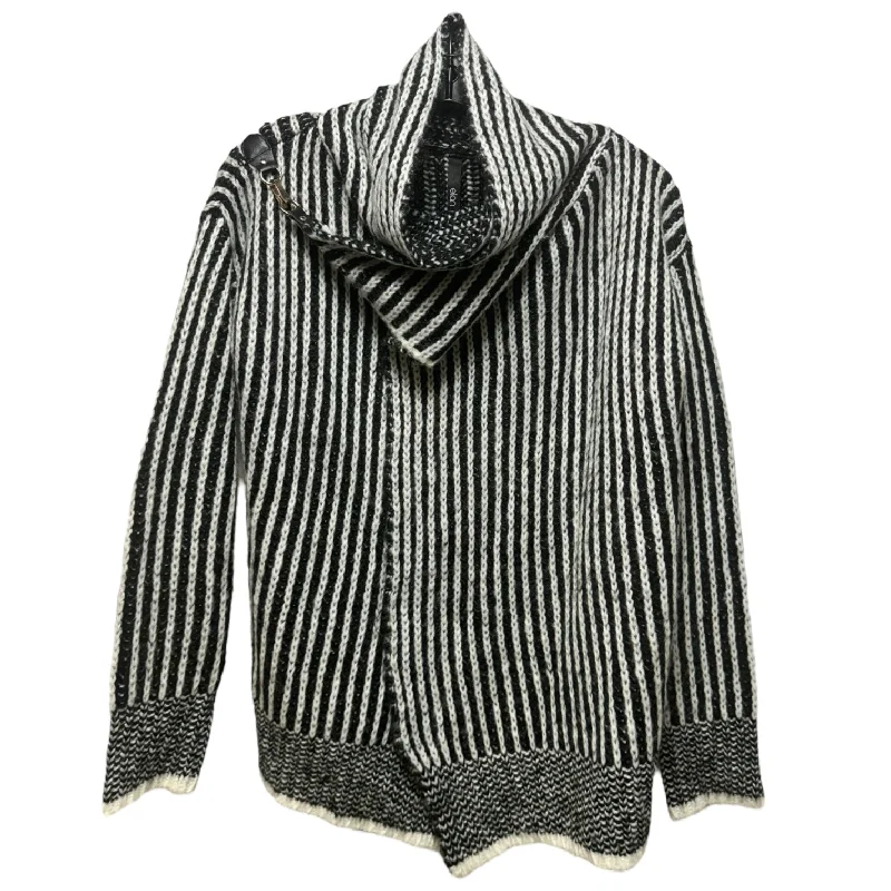 Women's U-Shaped Collar SweatersSweater Cardigan By Elon In Black & White, Size: S