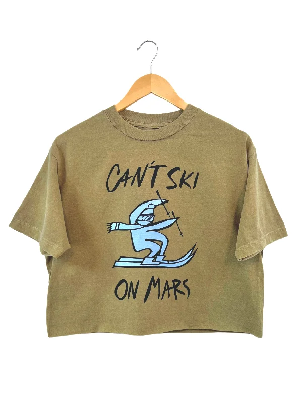 Women's Blouse with EmbroideryCAN'T SKI ON MARS CROP