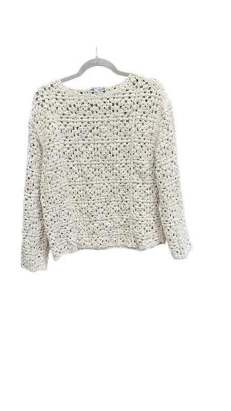 Women's Narrow Collar SweatersSweater By Zara In Cream, Size: S