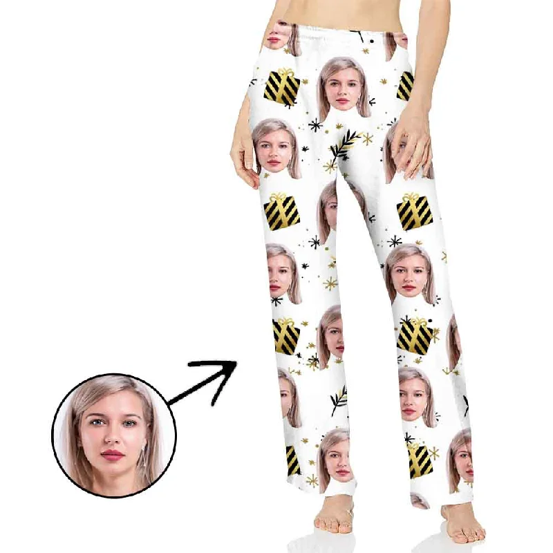 women's pajamas in soft, breathable materialsCustom Photo Pajamas Pants For Women Christmas Gift With My Loved One's Face