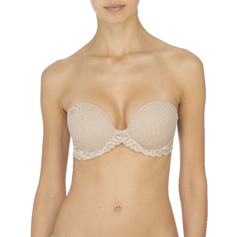 wire-free contour braFeathers Lace Plunge Strapless Bra