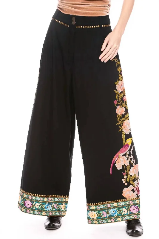 Women's Jodhpurs with Long LengthSomething Magical Wide Leg Pants In Black