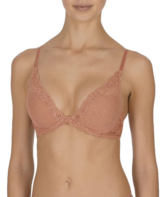 front-closure bra for easy dressingFeathers Lace Plunge T-Shirt Bra