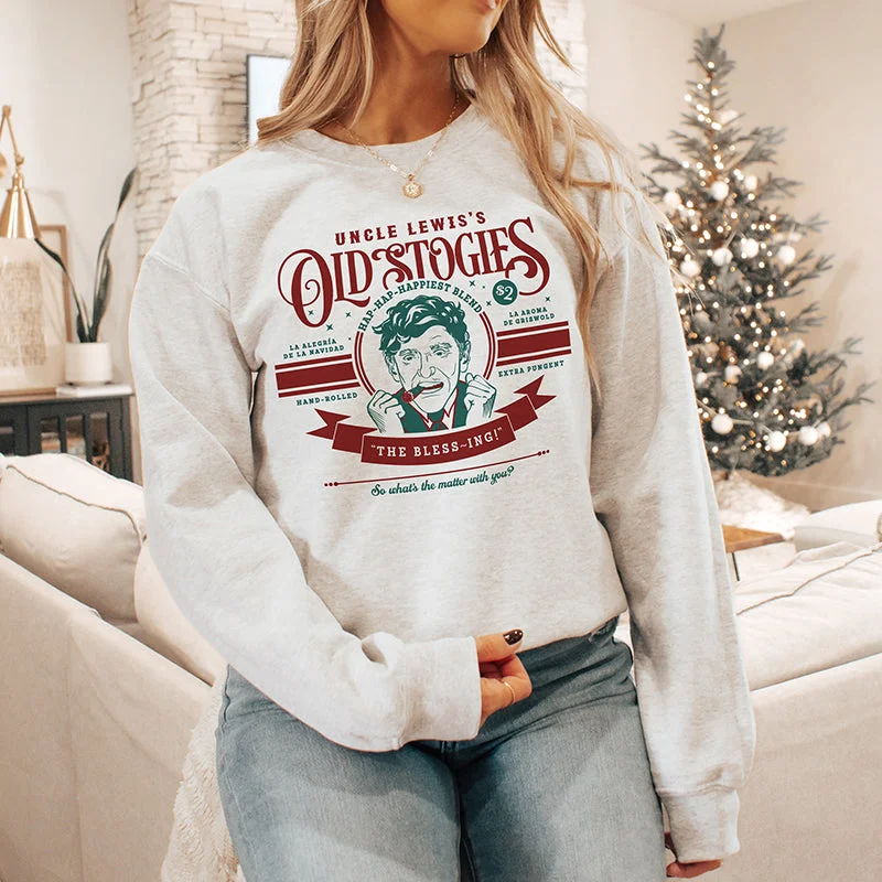 Women's Hooded Sweatshirts with Bamboo LiningUncle Lewis's Stogies Holiday Crewneck