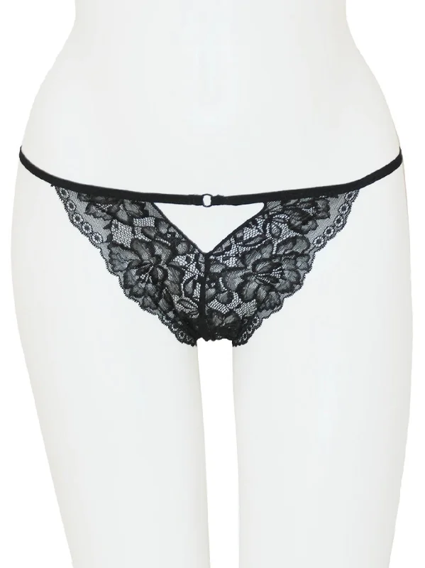 cotton-blend briefs with a built-in bra for added supportCrotchless Lace Heart Panty