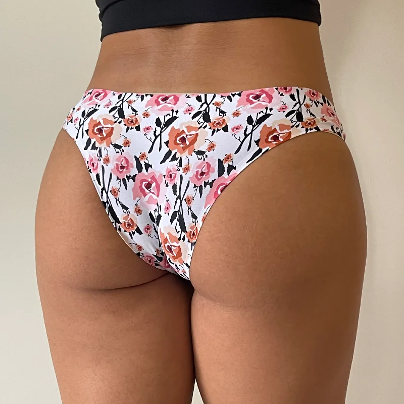 cotton-blend hipster panties for daily wearSmall Roses Seamless