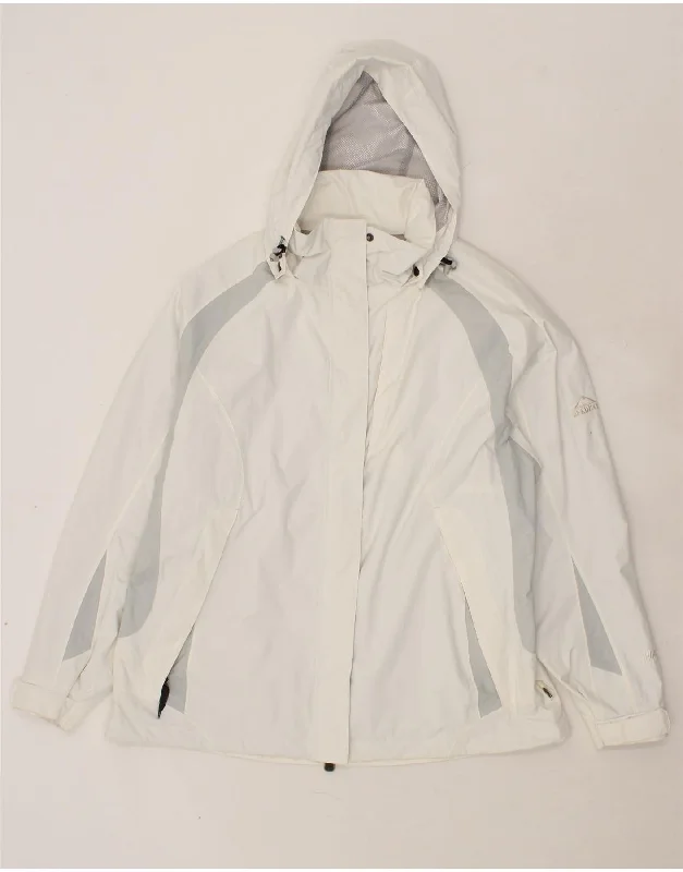 Women's Coats with Fur TrimMCKINLEY Womens Hooded Rain Jacket UK 18 XL White Colourblock Polyamide