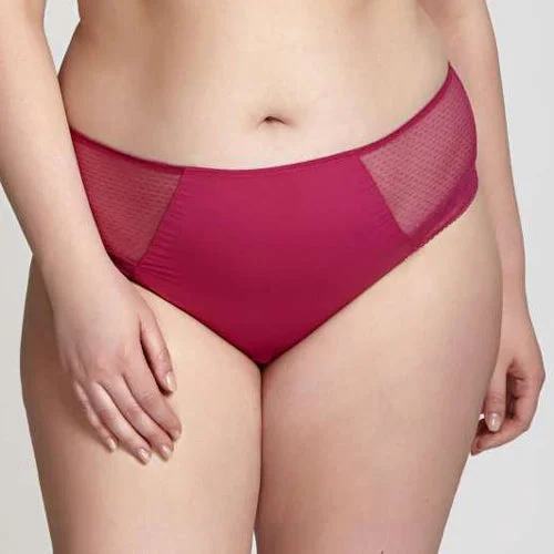 lightweight silk panties with a floral lace trimSculptresse Carmel Midi Brief - Strawberry