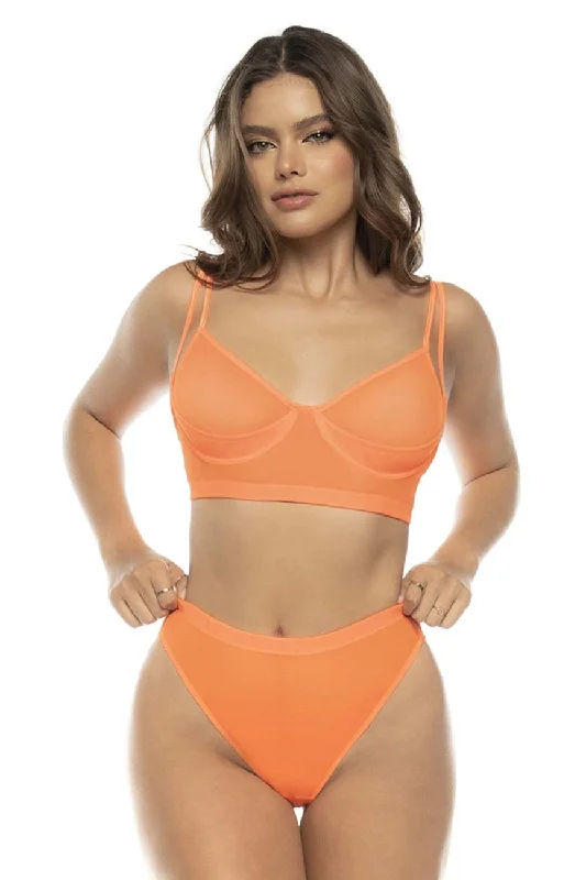 padded plunge sports braMapale 8830 Margo Two Piece Set Color Hot Orange