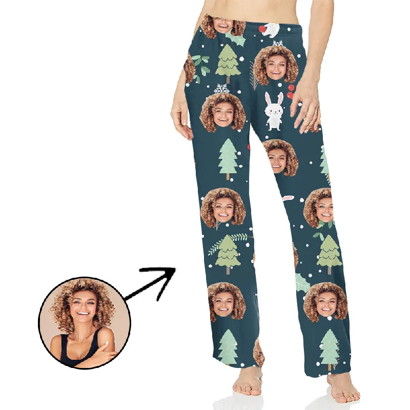 women's pajamas for those who cherish their bedtime routinesCustom Photo Pajamas Pants For Women Christmas Tree