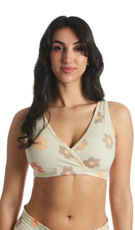 plus-size mastectomy bra with pockets for prosthesisDaisies Paisley Bra