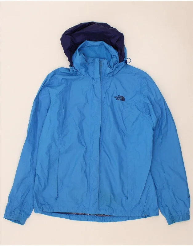 Women's Coats with Fur Trimmed SleevesTHE NORTH FACE Womens Hooded Rain Jacket UK 16 Large Blue Colourblock