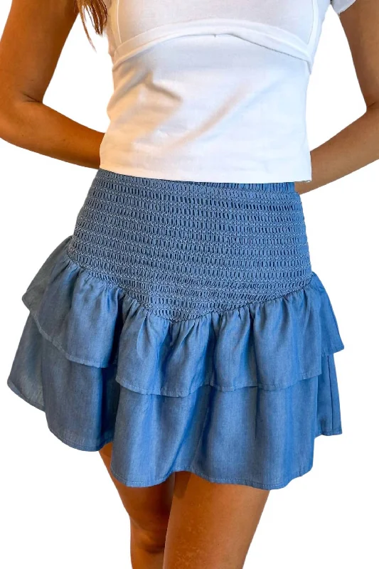 Women's A-Line SkirtsSmocked Denim Skirt