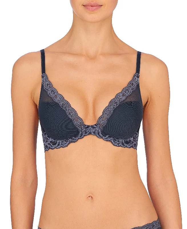 plus-size underwire bra with padded cupsFeathers Lace Plunge T-Shirt Bra