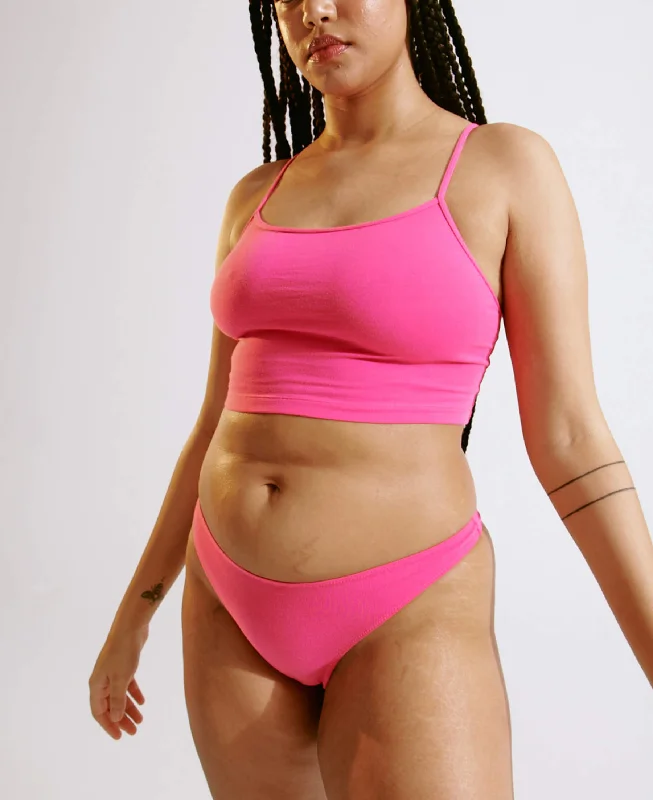 high-support sports bra for yogaBlush The Cotton Crop Cami Guava