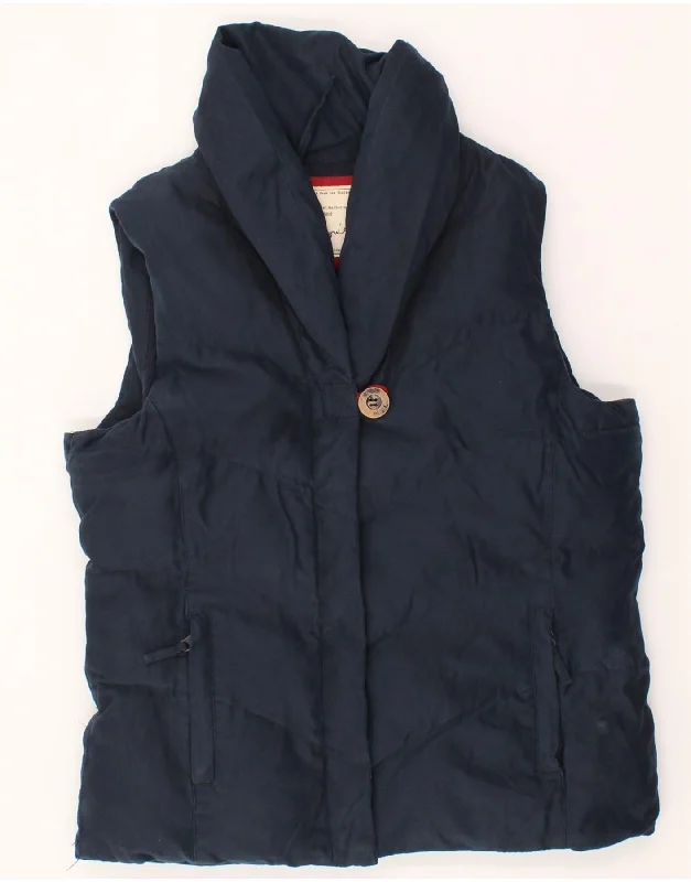 Women's Coats with ButtonsJOULES Womens Padded Gilet UK 12 Medium Navy Blue Polyester