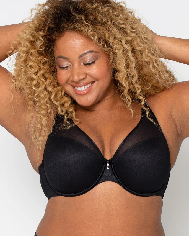 underwire bra with side supportCurvy Couture Plunge T-Shirt Bra Black