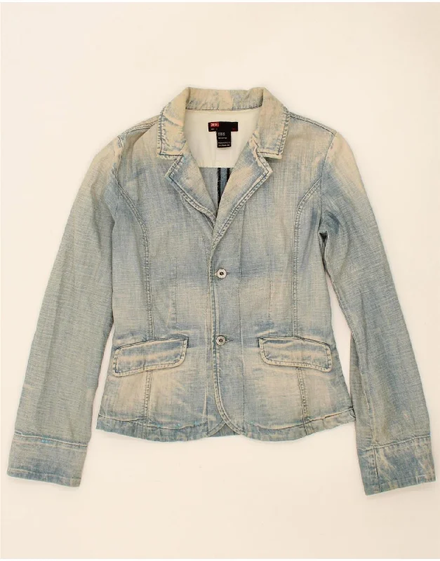 Women's Coats with Fur Trimmed ButtonsDIESEL Womens Denim Jacket UK 14 Large Blue Cotton