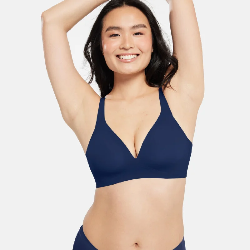 seamless bralette for layeringThe Starlette Plunge Bra Midnight Navy