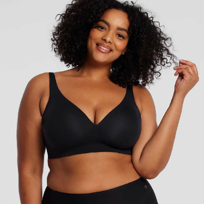 padded push-up bra for petitesThe Starlette Plunge Bra-Black