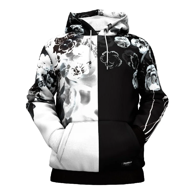 Women's Hooded Sweatshirts with Thermal FabricFloral Effect Hoodie