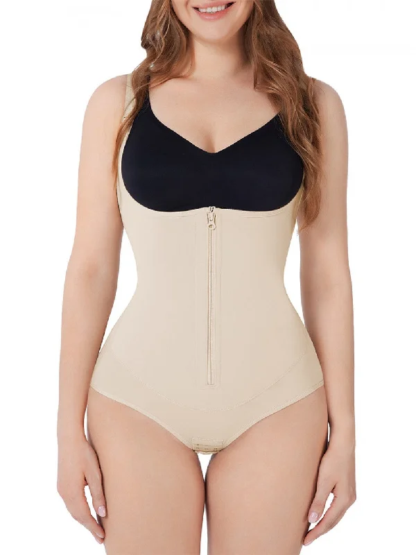 full-body suit for evening gownsShaping Zip Up Bodysuit - Nude