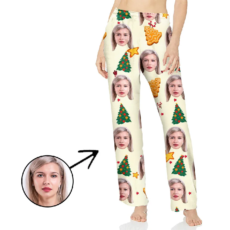 women's pajamas for the holidaysCustom Photo Pajamas Pants For Women Christmas Tree