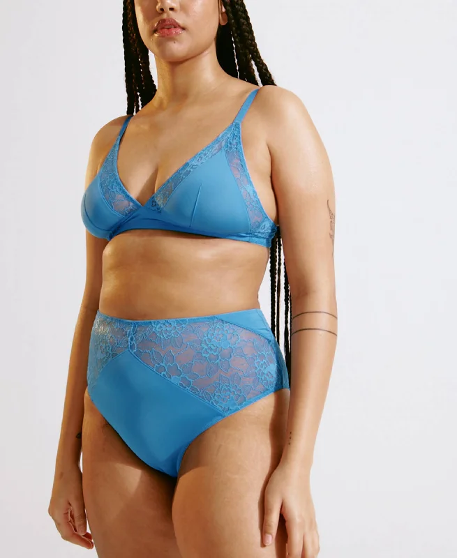 plus-size longline bra for tummy controlBlush Stellar High Waist Brief Cool Blue