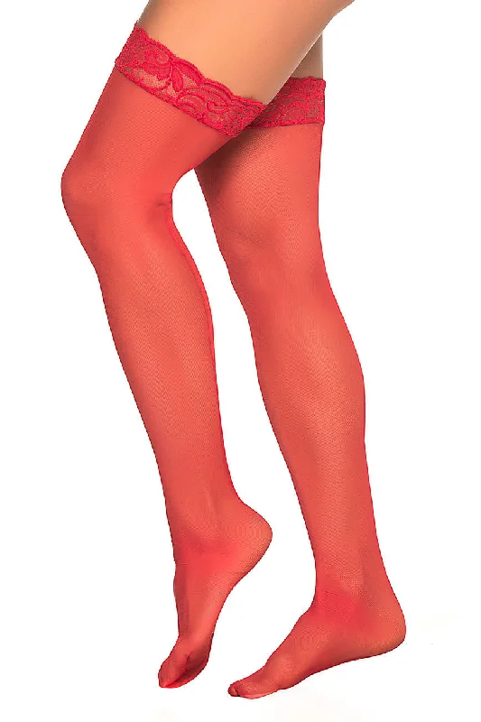 plus-size demi braMapale 1094 Mesh Thigh Highs Color Red