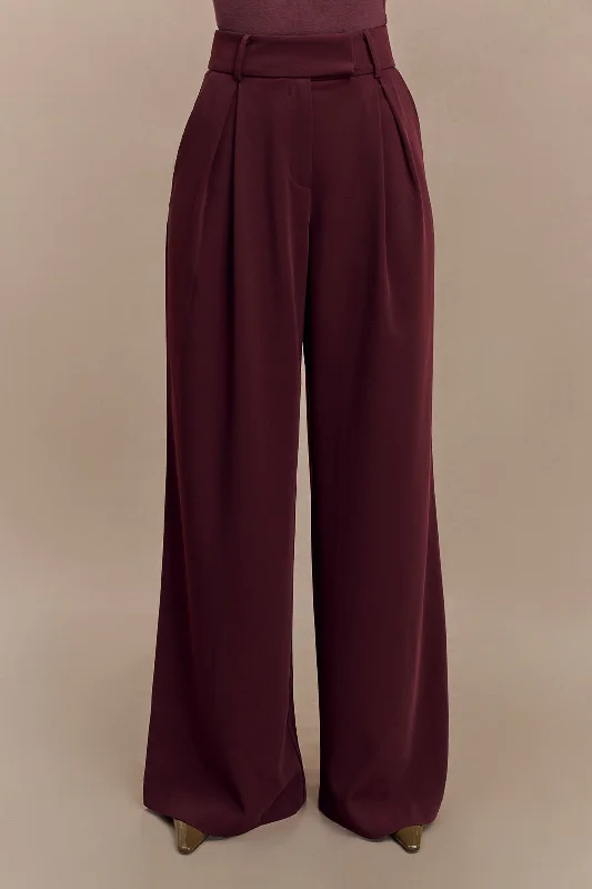 Women's Jodhpurs with ZipperSolid Pleated Wide Leg Trousers