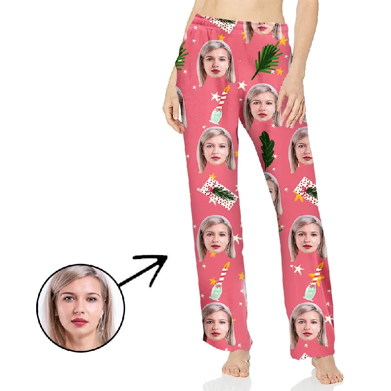 women's pajamas with moisture-wicking fabricCustom Photo Pajamas Pants For Women Christmas Tree Printed