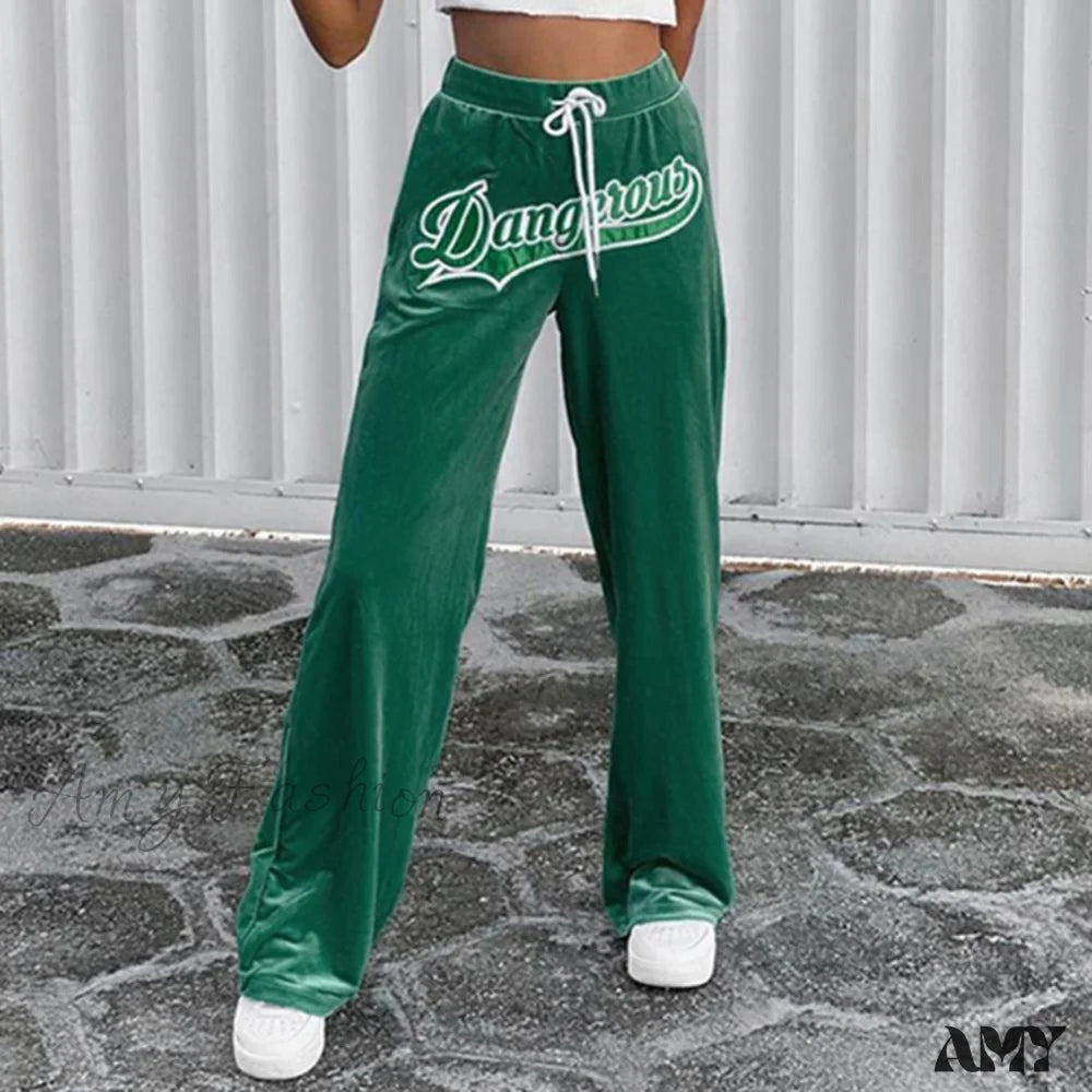 Women's Jodhpurs with Peter Pan CollarAmy Fashion - Loose Track Jogging Solid Color Tie Wrap Trousers