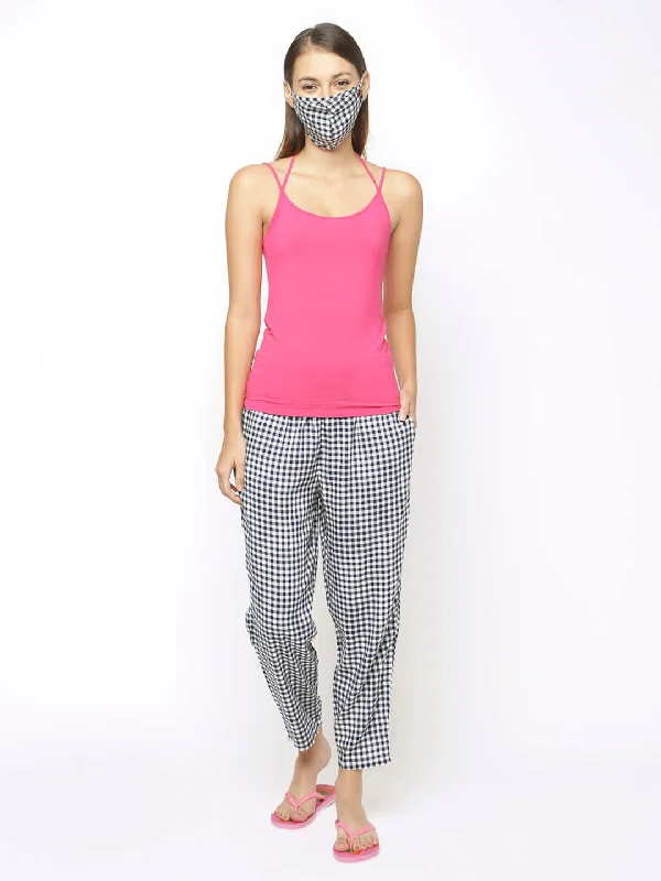 women's pajamas with breathable fabricThe Gingham Grid Women PJ Pant