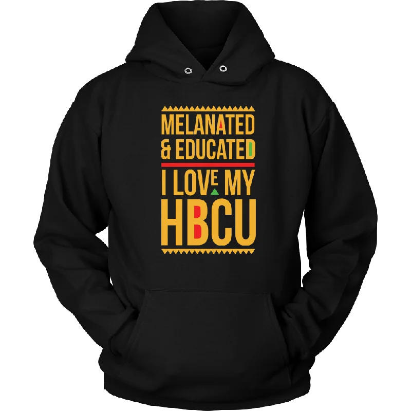 Women's Hooded Sweatshirts with Chenille LiningMelanated & Educated - I Love My HBCU Hoodie