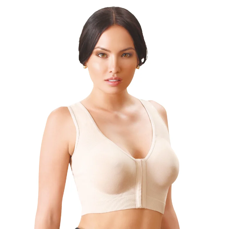 wireless lace bra with adjustable straps for versatilityBrasier Post Quirúrgico Deportivo de Bajo Impacto y Descanso