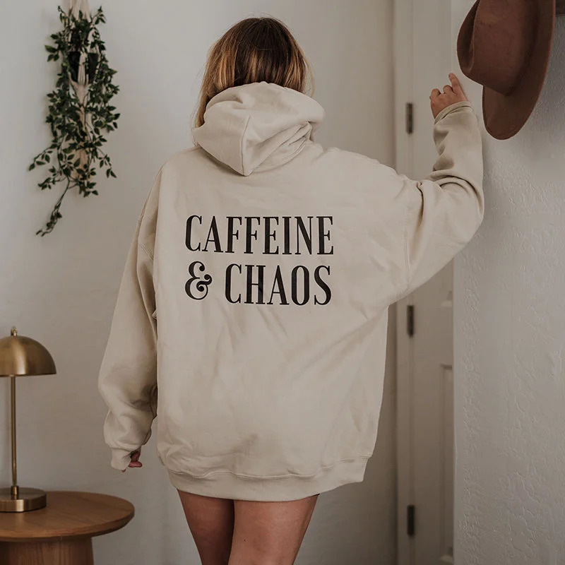 Women's Hooded Sweatshirts with Moisture-Wicking FabricCaffeine & Chaos Hoodie