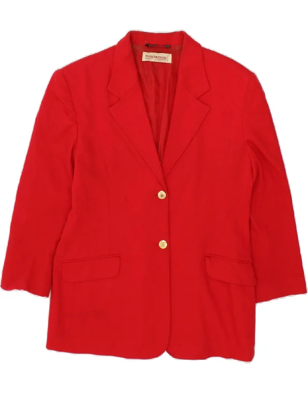 Women's Parka CoatsROCCOBAROCCO Womens 2 Button Blazer Jacket UK 12 Medium Red