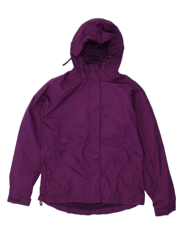 Women's Coats with Fur Trimmed ZipperMOUNTAIN WAREHOUSE Womens Loose Fit Hooded Rain Jacket UK 10 Small Purple