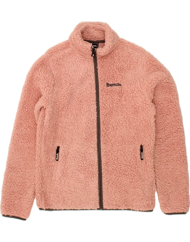 Women's Coats with Fur Trimmed CollarBENCH Womens Fleece Jacket UK 18 XL Pink Polyester