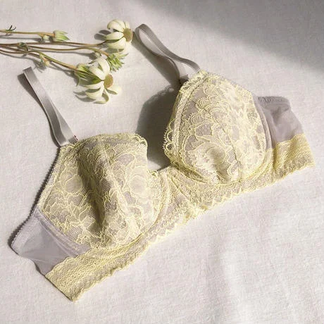 underwire bra with side supportSALE Tiara Lemon ×Gray Underwire Bra