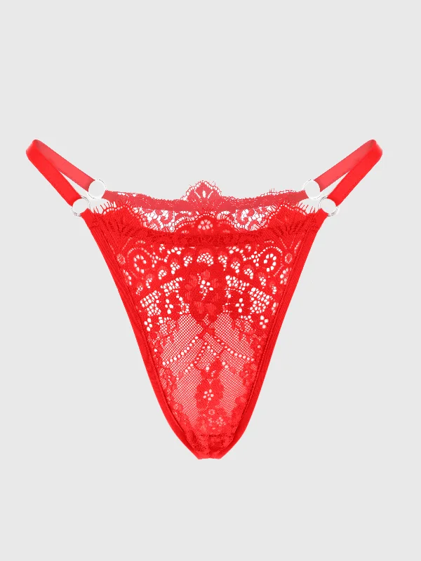 moisture-wicking mesh panties for intense workoutsThong Red Stasya