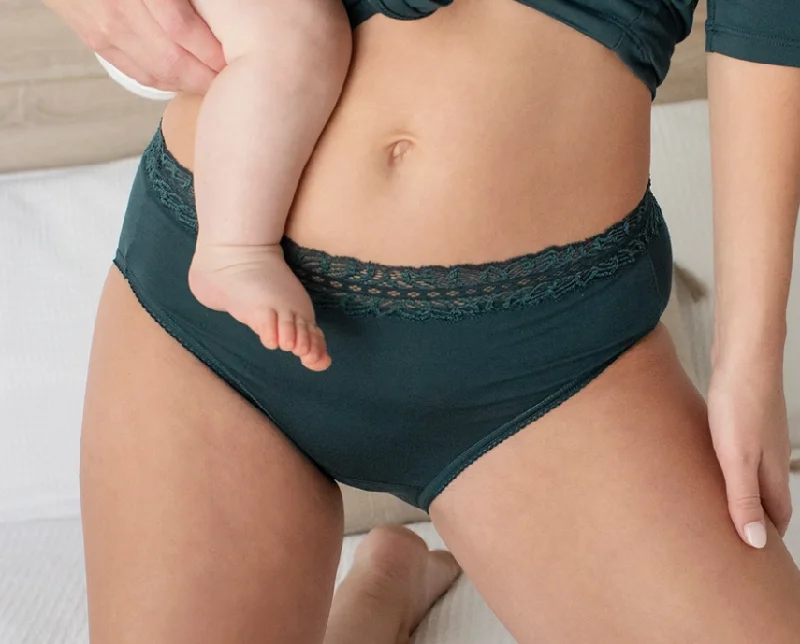 convertible bra with hook-and-eye closureHigh-Waisted Postpartum Recovery Pantie - Emerald