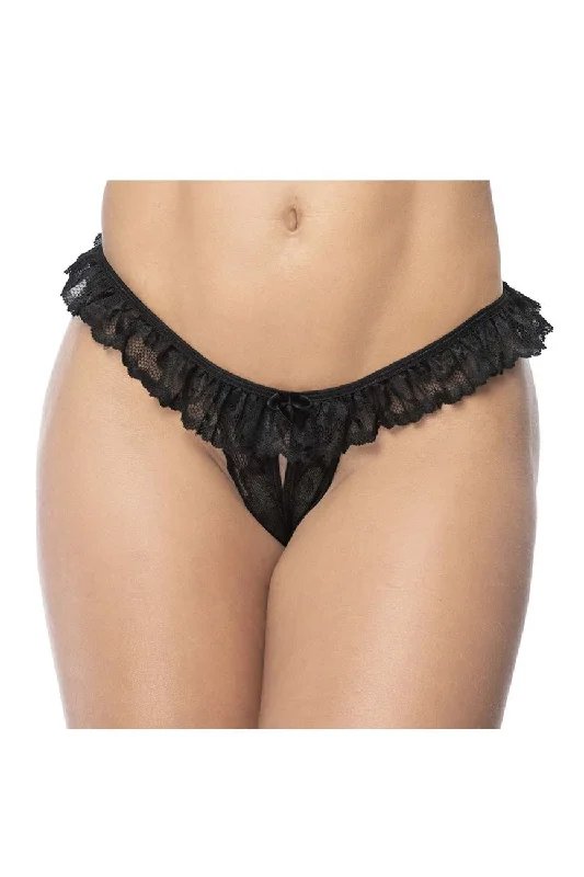 padded plunge sports braMapale 119 Lace Peek-A-Boo Panty Color Black