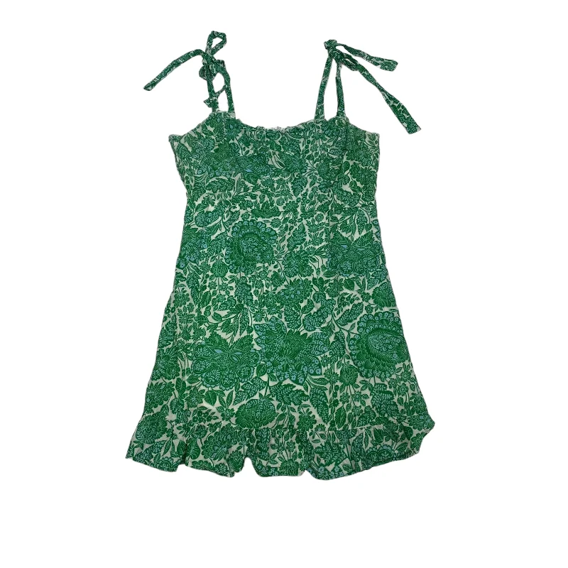 Women's Notched Collar DressesGreen Dress Casual Short Olivaceous, Size M