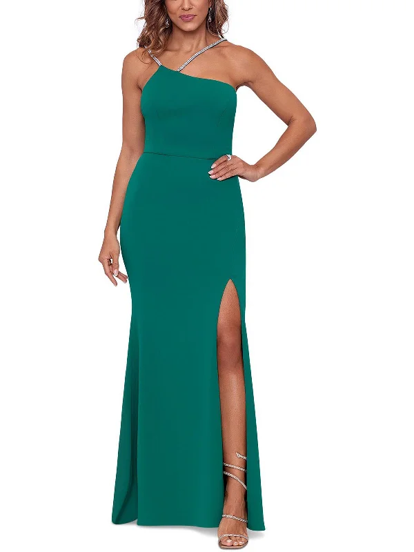 Women's Turtleneck DressesPetites Womens Embellised Long Evening Dress