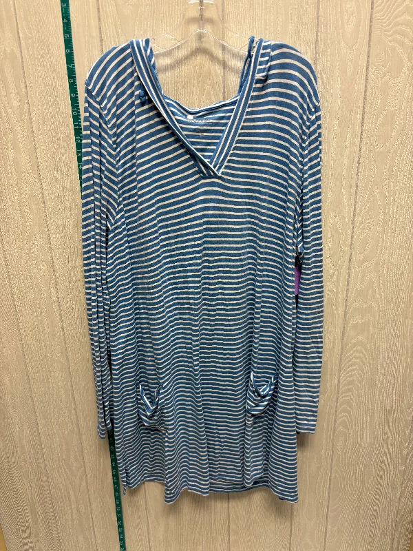 Women's One-Shoulder DressesStriped Pattern Dress Casual Short Cmc, Size 1x