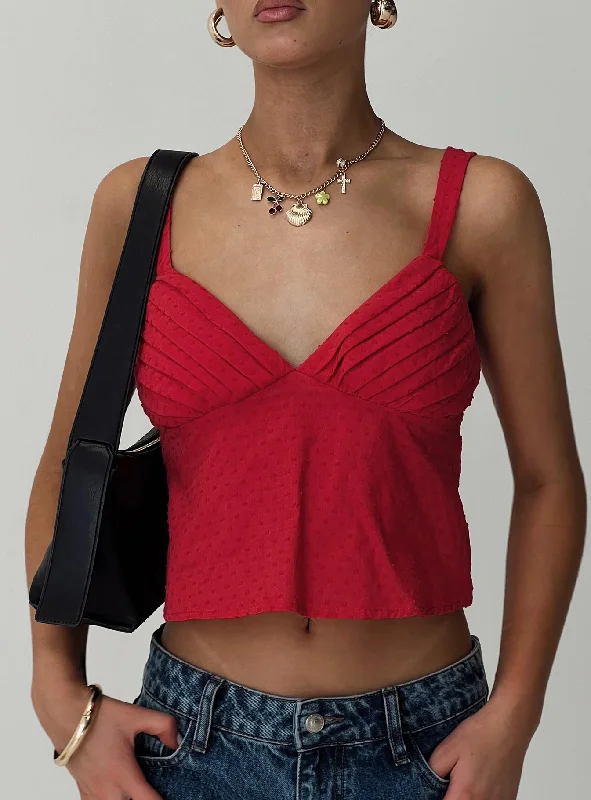 Women's Blouse with Shawl CollarPrevost Cami Top Red